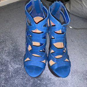 justfab blue sandal wedges